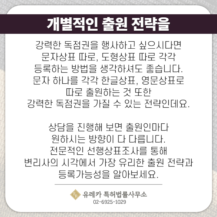 개별적인 출원 전략을