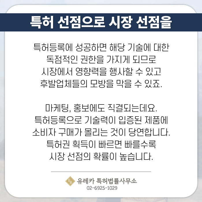 특허 선점으로 시장 선점을