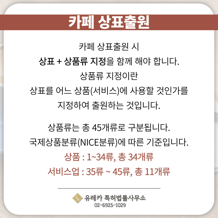 카페-상표출원-상표등록-상표절차-상표권-상품류지정