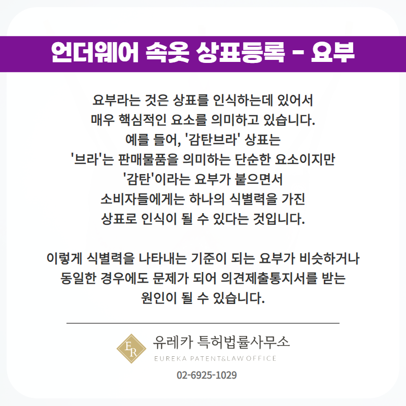언더웨어 속옷 상표등록 -요부