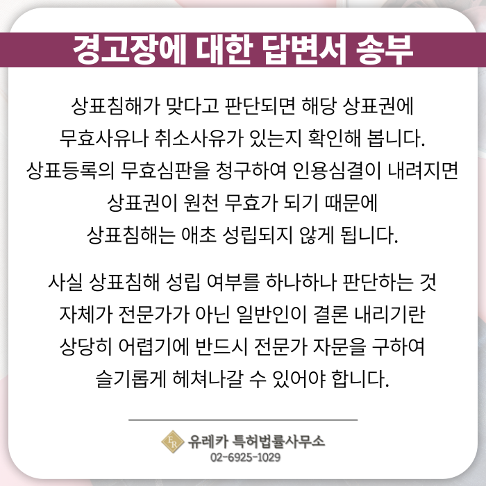 상표권침해-상표답변서-상표출원-상표등록-상표절차-상표심사