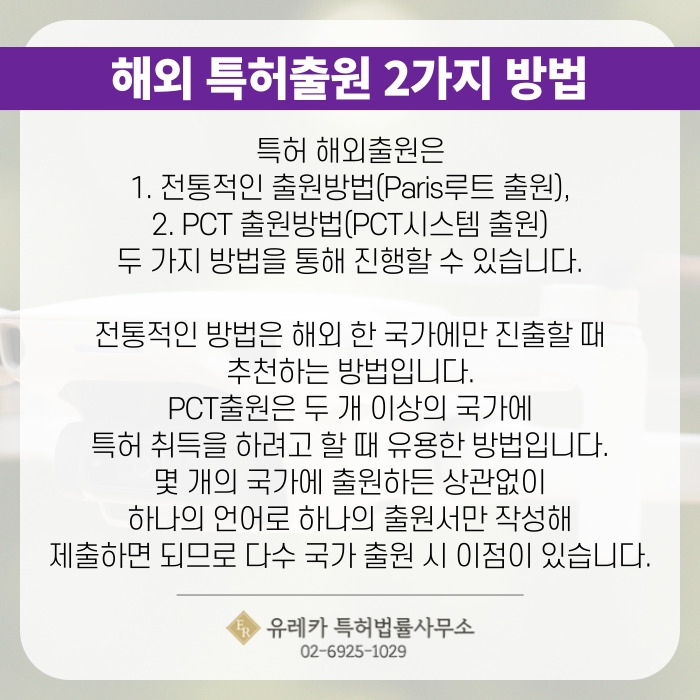 해외 특허출원 2가지 방법