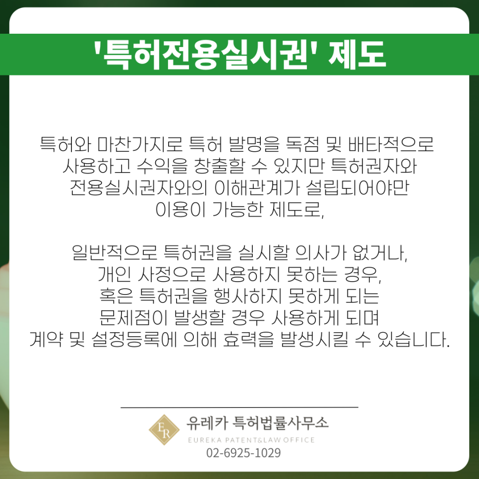 특허전용실시권